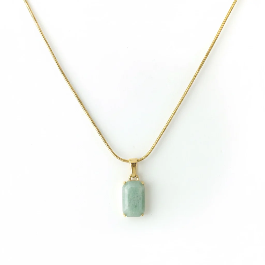 GREEN AVENTURINE PENDANT (GOLD)