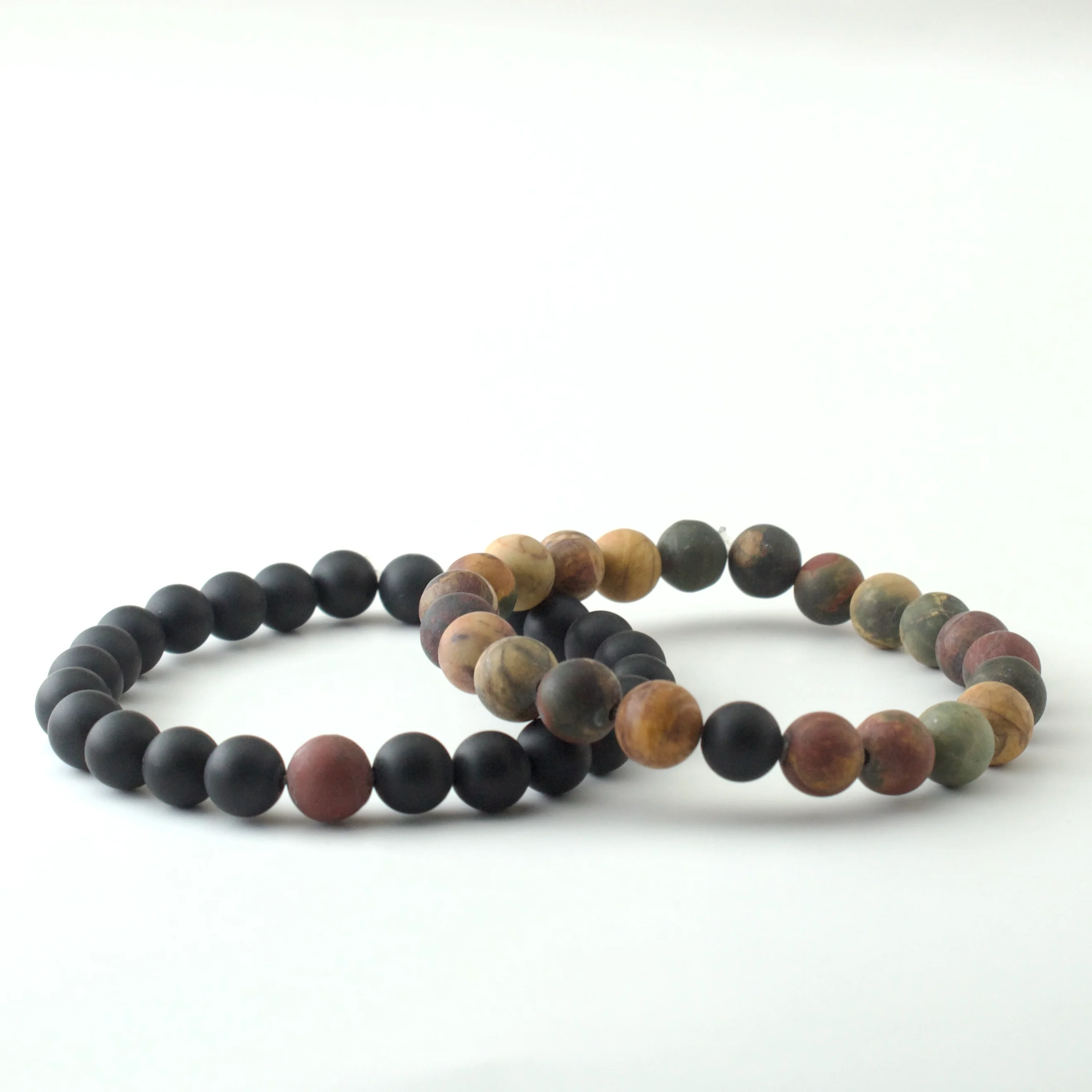 RED PICASSO x MATT BLACK STONE BRACELET