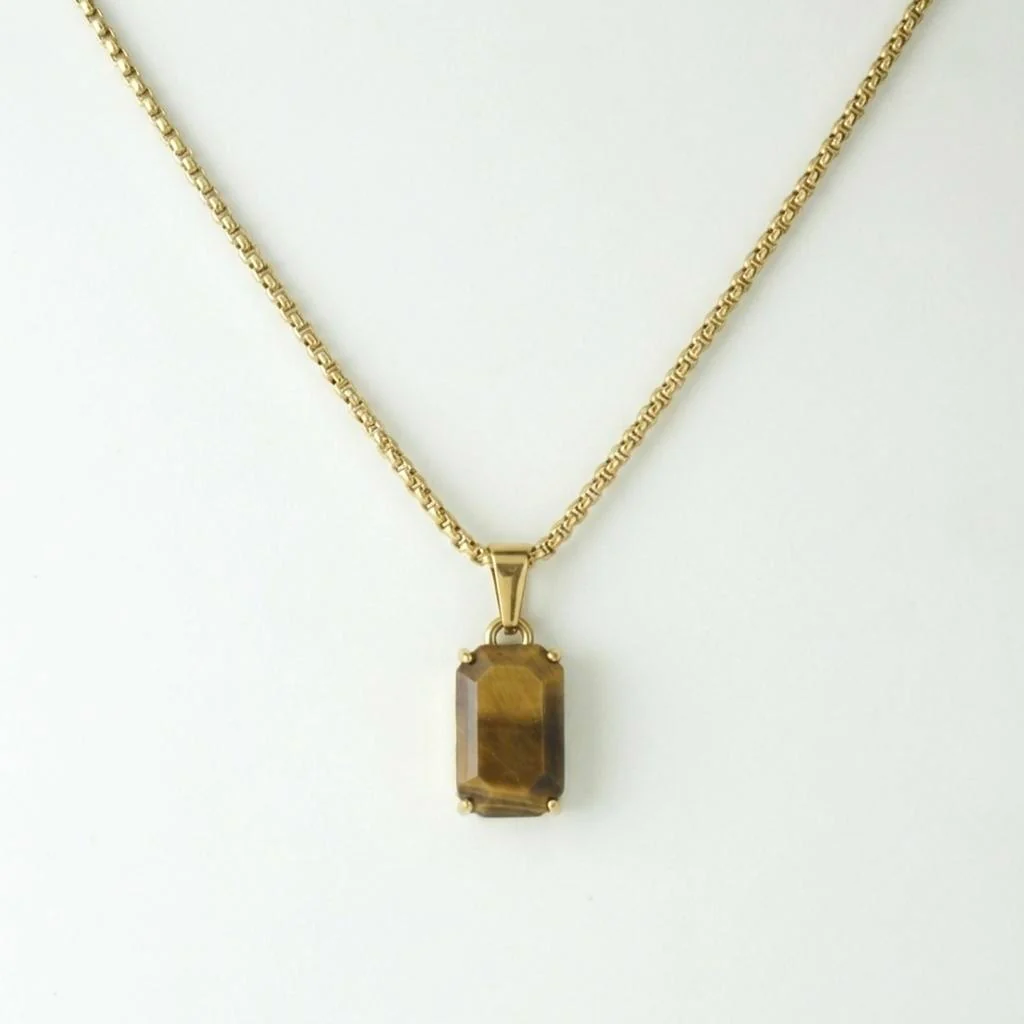 TIGER EYE PENDANT (GOLD)